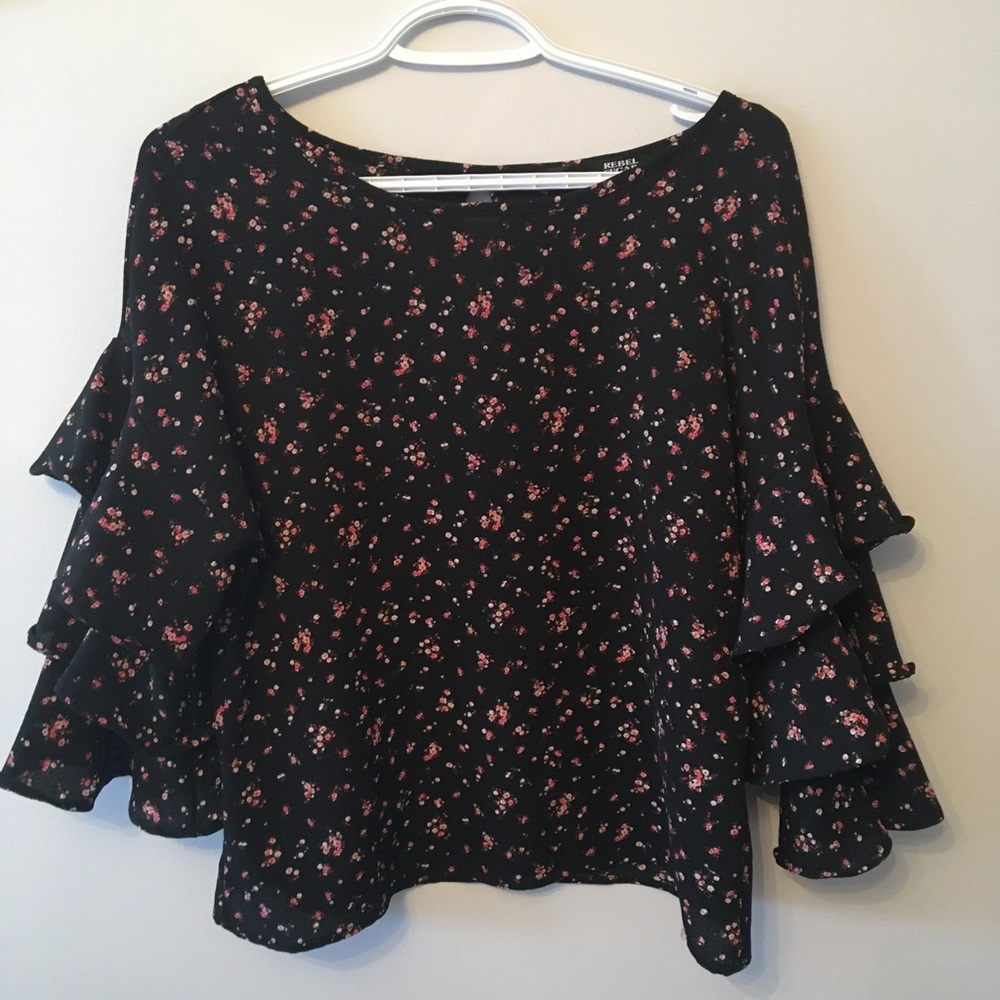 Ruffled floral blouse